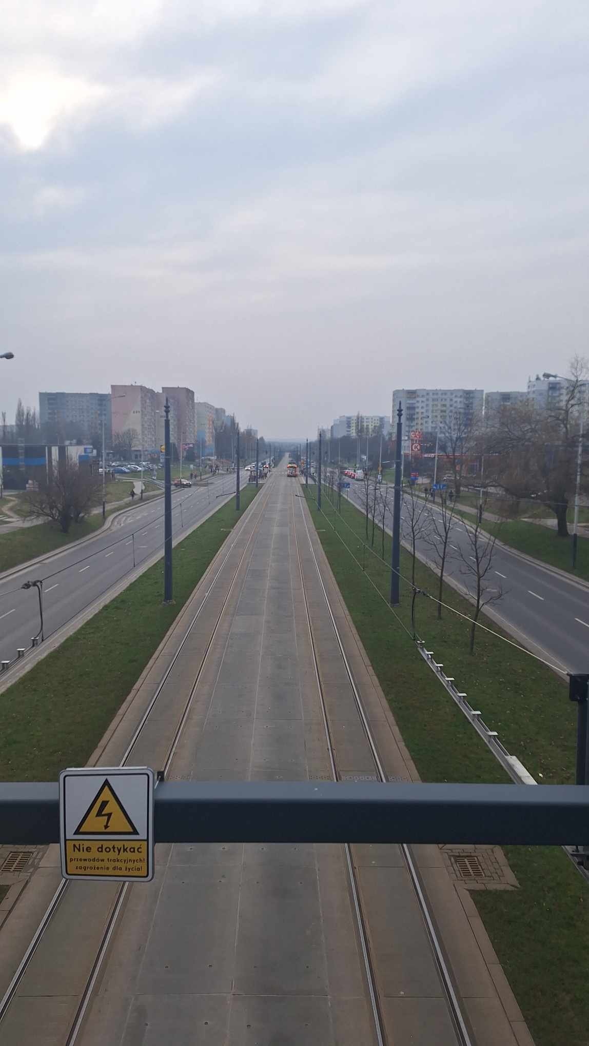 Retkinia Łódź - Wiadukt nad ul.Wyszyńskiego tory tramwajowe z bus pasem
